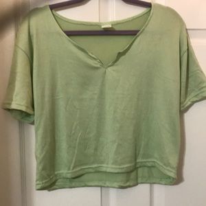 green crop top